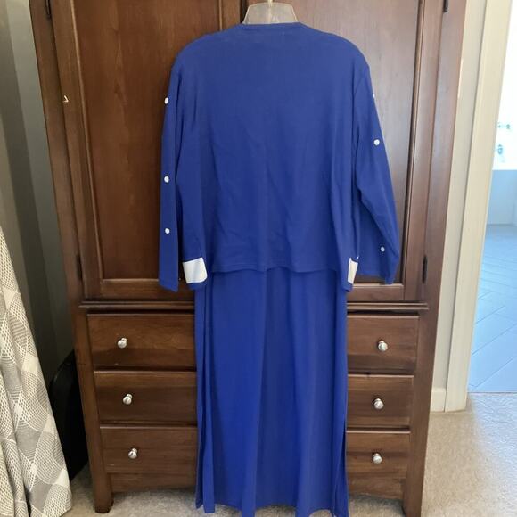Marisa Christina Dress / Cardigan Set Outfit Women’s Size XL Large Snowman Blue - Picture 11 of 14